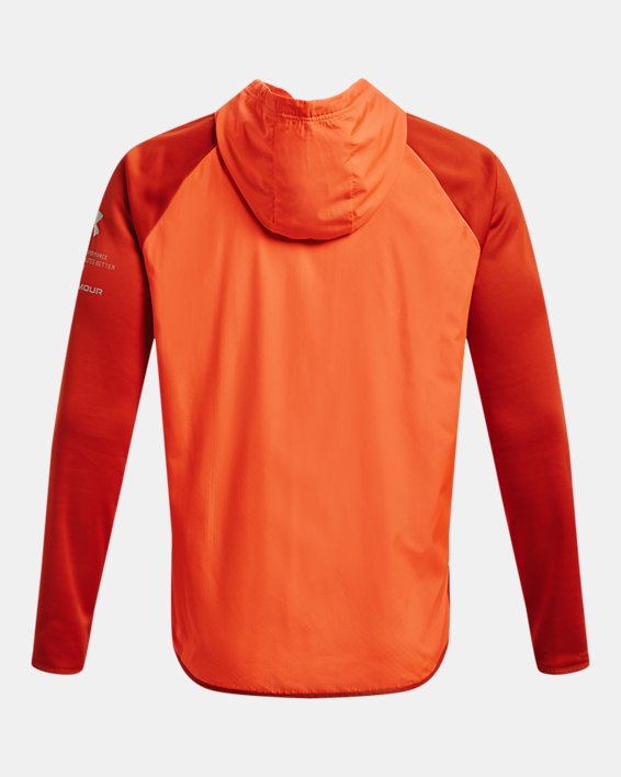Men's Armour Fleece® Storm Full Zip Hoodie, Orange, pdpMainDesktop image number 6